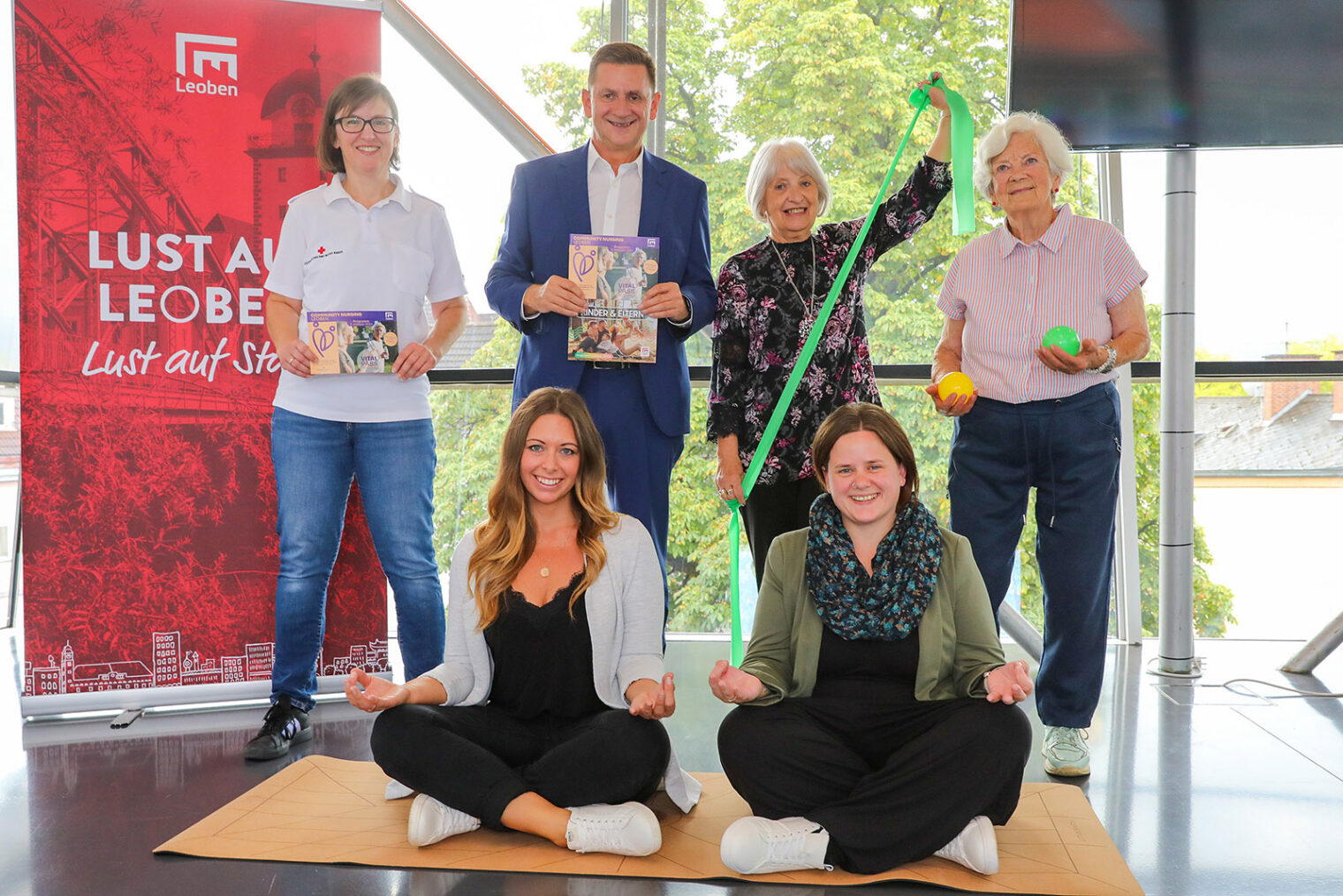 Team der Stadt Leoben bei Pressekonferenz Vitalpass